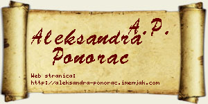 Aleksandra Ponorac vizit kartica